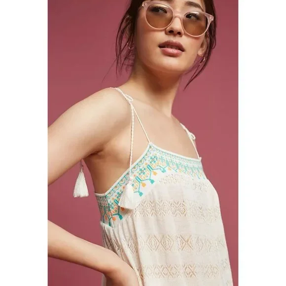 Anthropologie NWT Cecilia Prado Augusta Tasseled Maxi Dress size Large - Picture 10 of 10